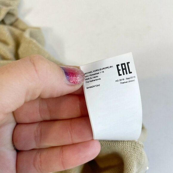 Michael Kors Khaki Metallic Twist Sweater Dress M - Picture 9 of 12